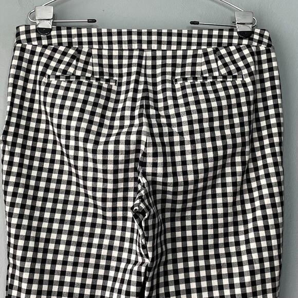 Talbots Chatham Ankle Pants Size 12 Petite Black White Gingham Preppy Pin Up - Picture 4 of 14
